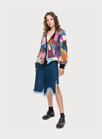 Long Patchwork Cardigan