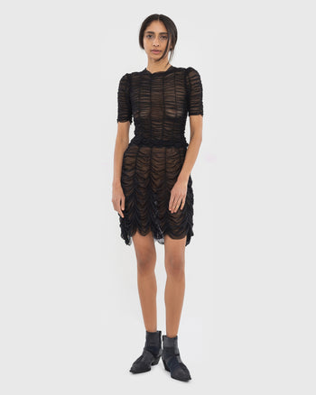 Mesh Drape Skirt