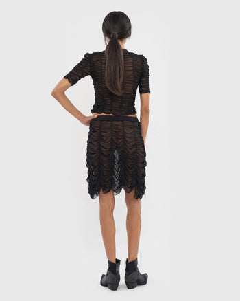 Mesh Drape Skirt