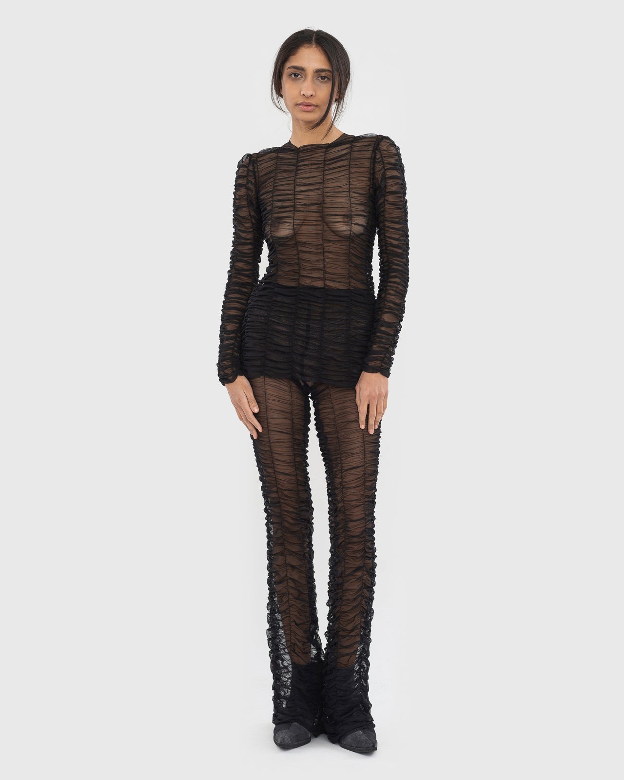 Mesh Drape Pants