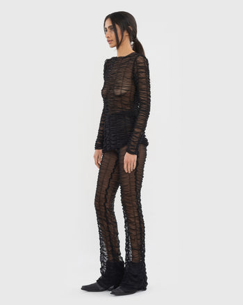 Mesh Drape Pants