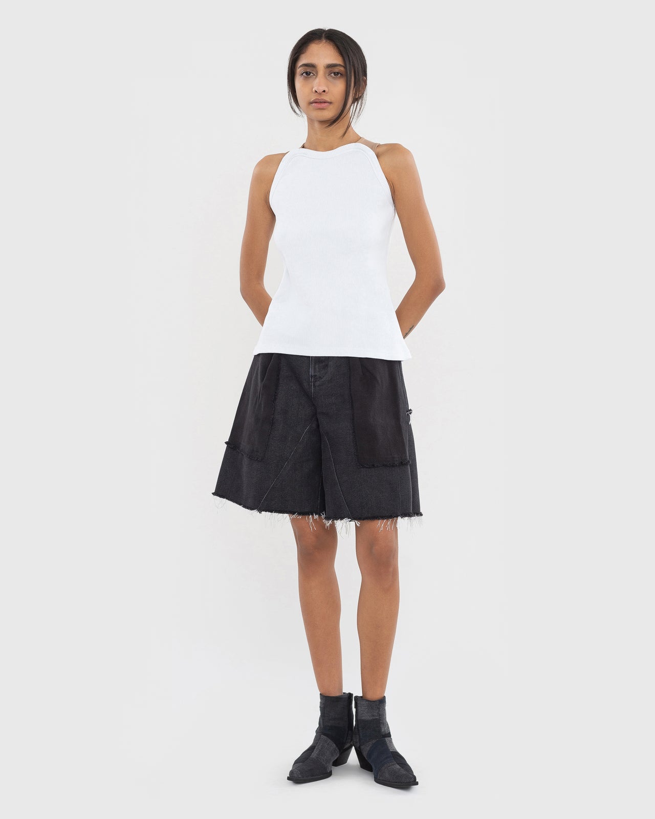 Buy Reworked Long Shorts – Bottoms by Ksenia Schnaider | Ethical & Sustainable Fashion