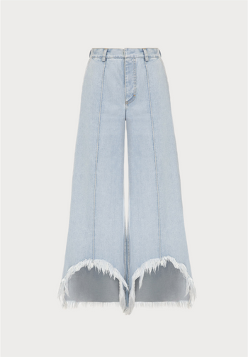 Vika Jeans with Fringed Cutouts