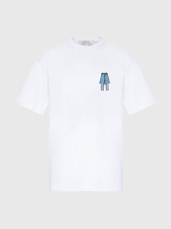 Demi-Denim Logo White T-shirt