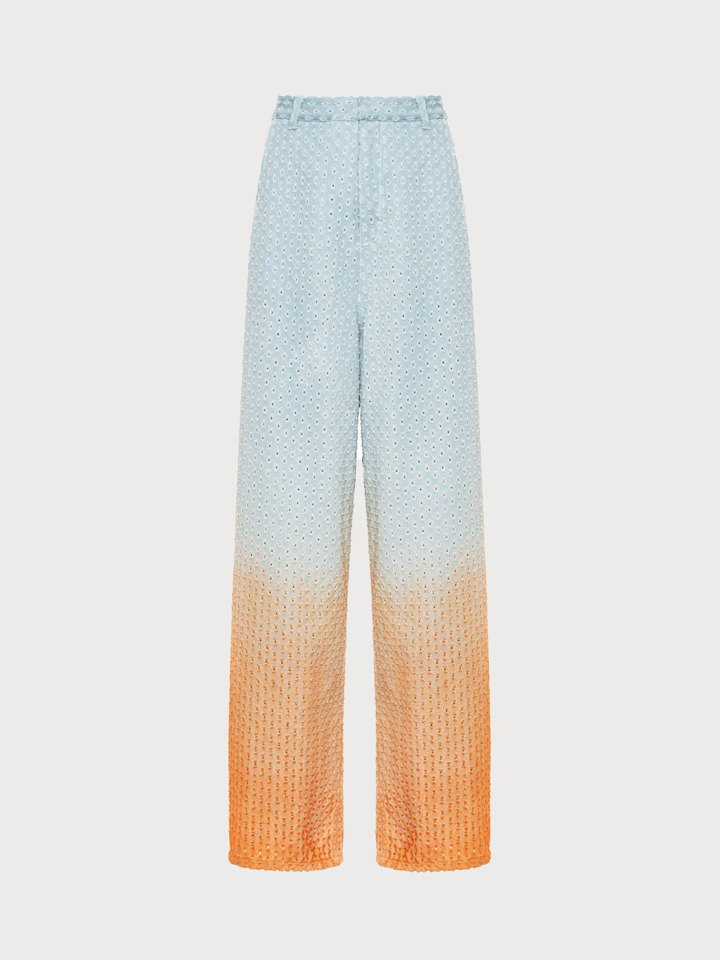 Perforated Jeans with Orange Gradient