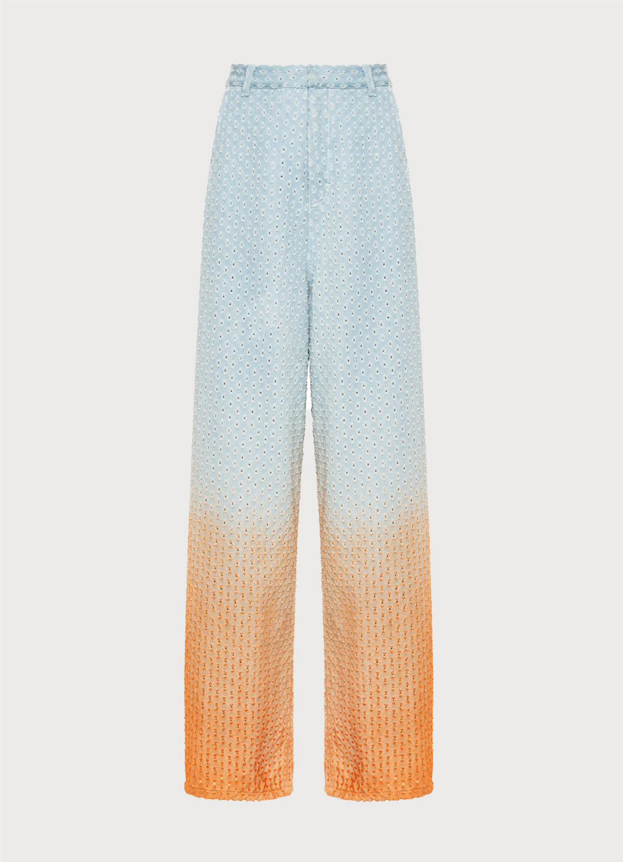 Perforated Jeans with Orange Gradient