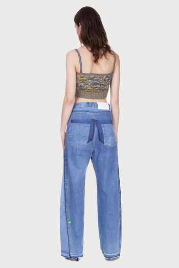 Reworked Denim Wide Jeans