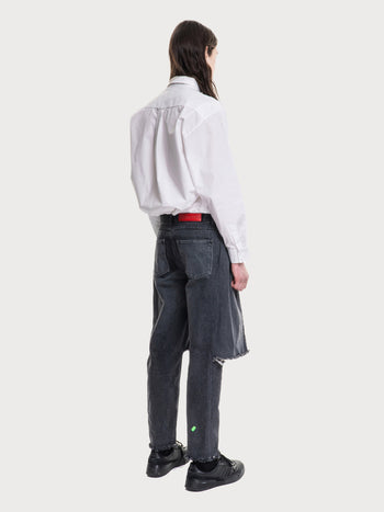 Buy Grey Demi Denim – Bottoms by Ksenia Schnaider | Ethical & Sustainable Fashion