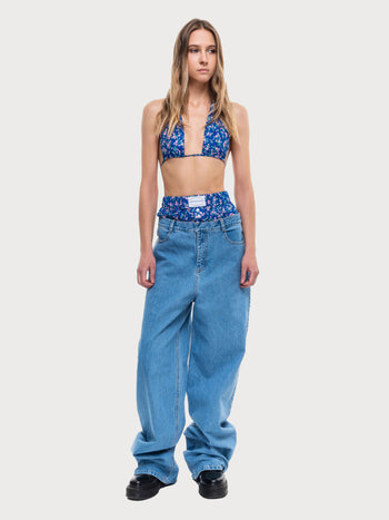 2 in 1 Boxer Flowered Jeans