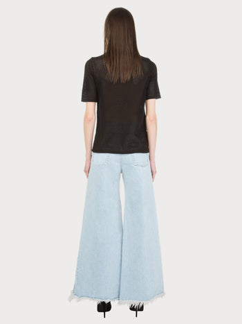 Vika Jeans with Fringed Cutouts