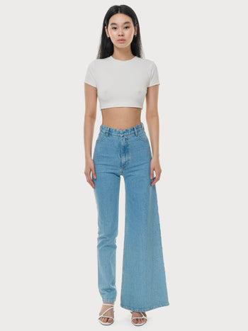 Light Blue Asymmetrical Jeans