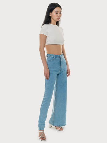 Light Blue Asymmetrical Jeans