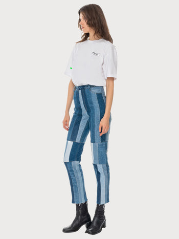 Reworked Striped Jeans