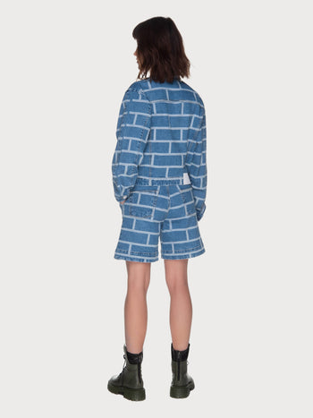 Denim Shorts With Brick