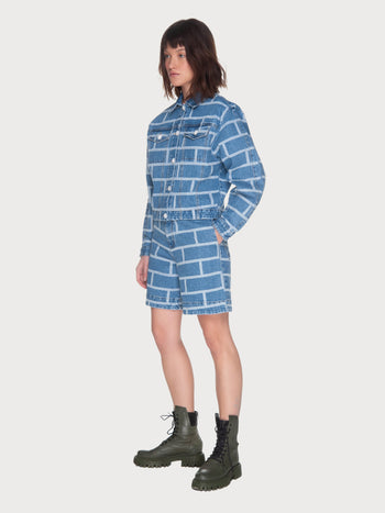 Denim Shorts With Brick