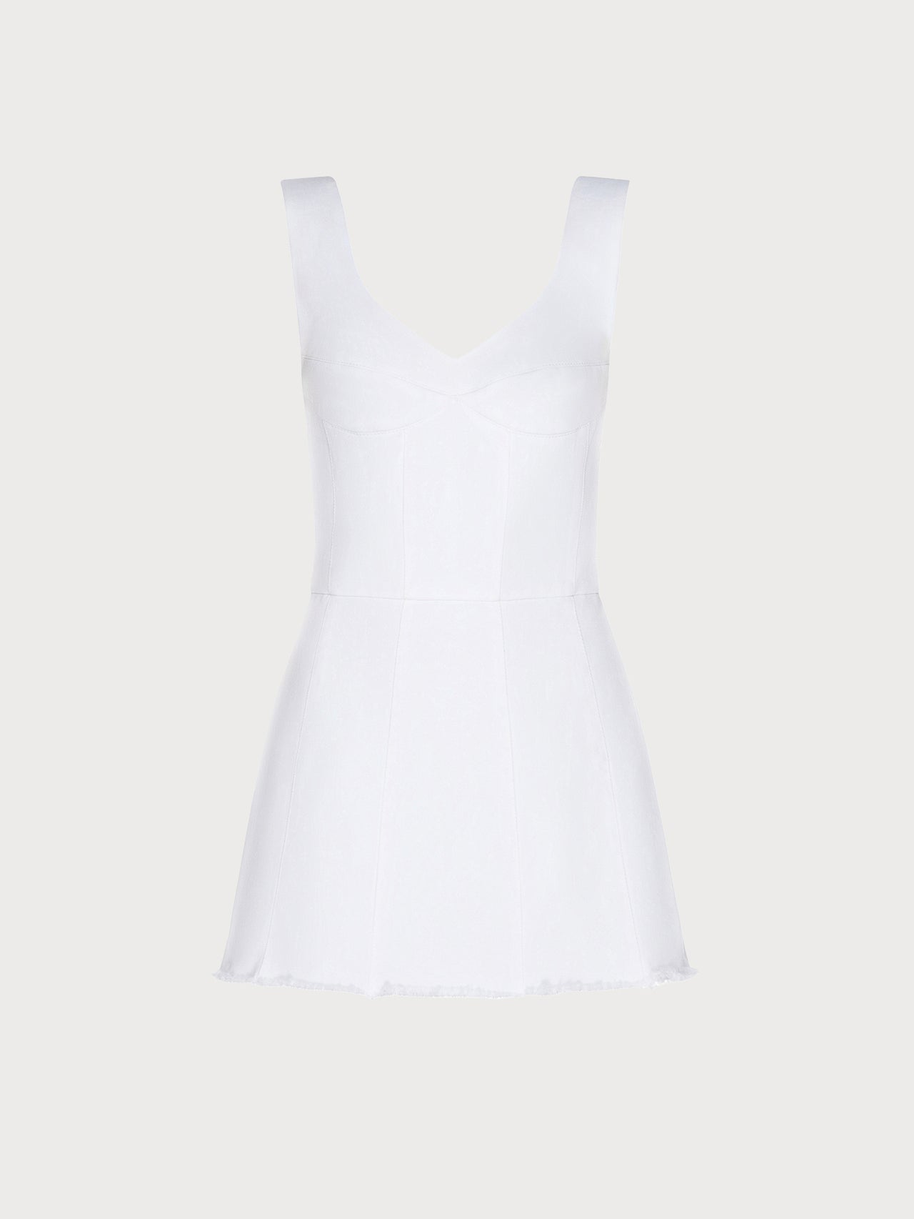 White Denim Corset Mini Dress