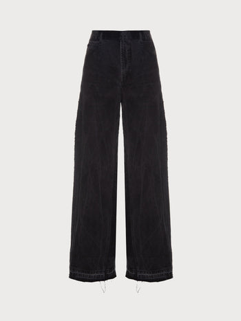 Black Reworked Wide Jeans