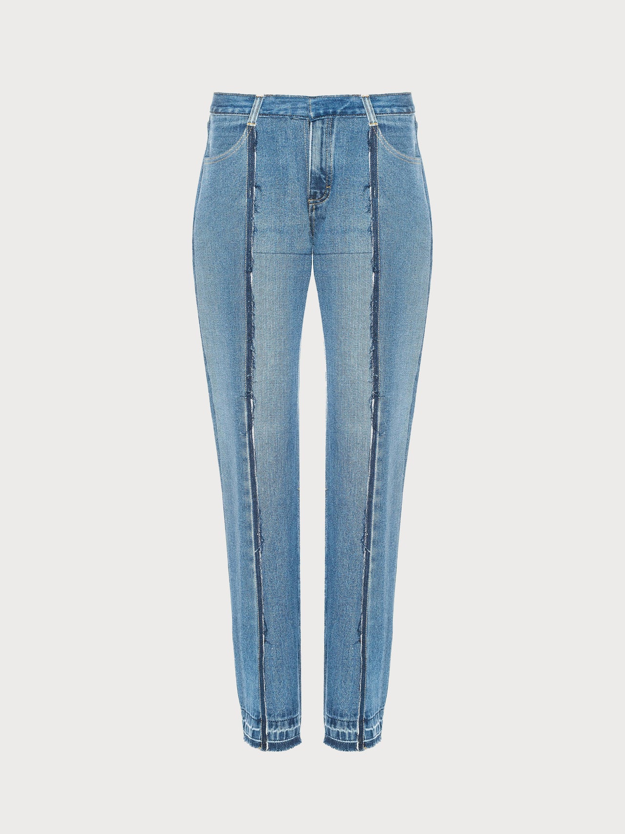 Straight Jeans with Blue Middle Line