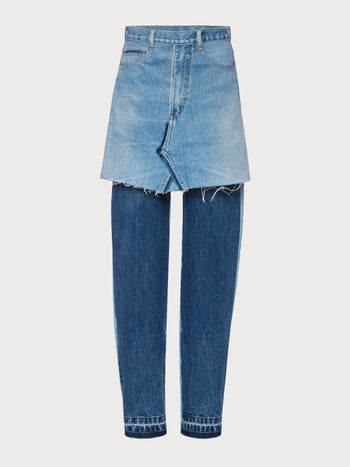 Buy Reworked Skirty Jeans – Bottoms by Ksenia Schnaider | Ethical & Sustainable Fashion