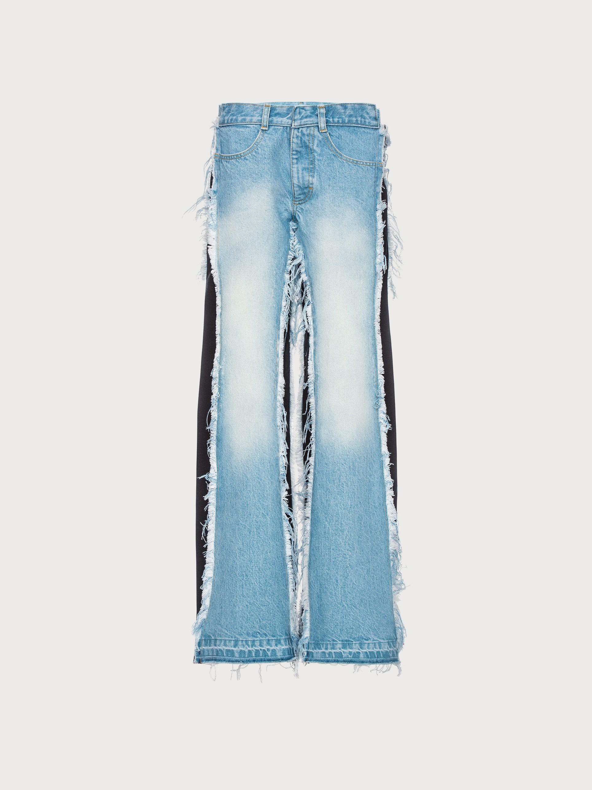 Buy Vintage Effect Jeans With Contrast Side Panels – Bottoms by Ksenia Schnaider | Ethical & Sustainable Fashion