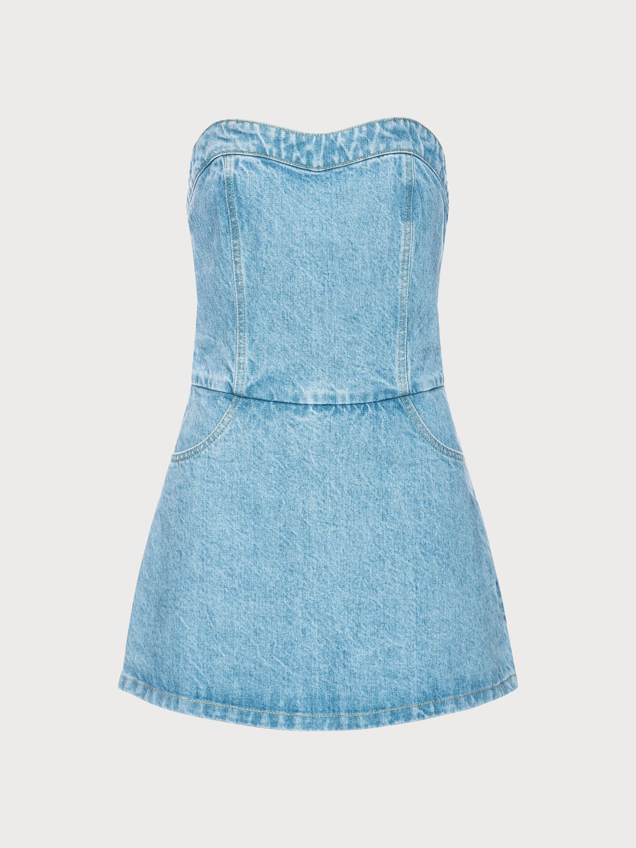 Denim Shortall with Skirt Detail