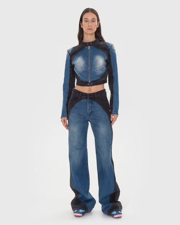 Tarot Jeans with Contrast Oval Details