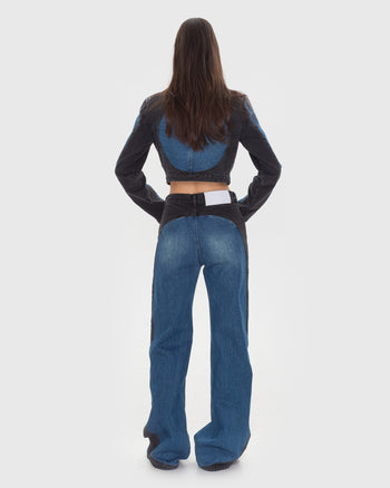 Tarot Jeans with Contrast Oval Details