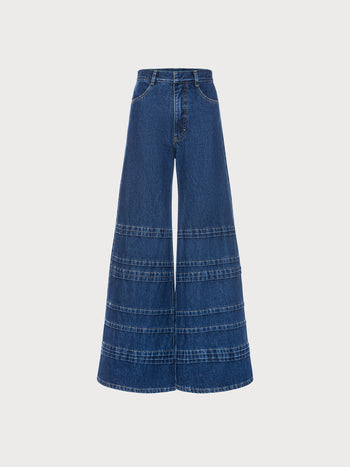 Buy Ladder Quilted Cone Jeans – Bottoms by Ksenia Schnaider | Ethical & Sustainable Fashion