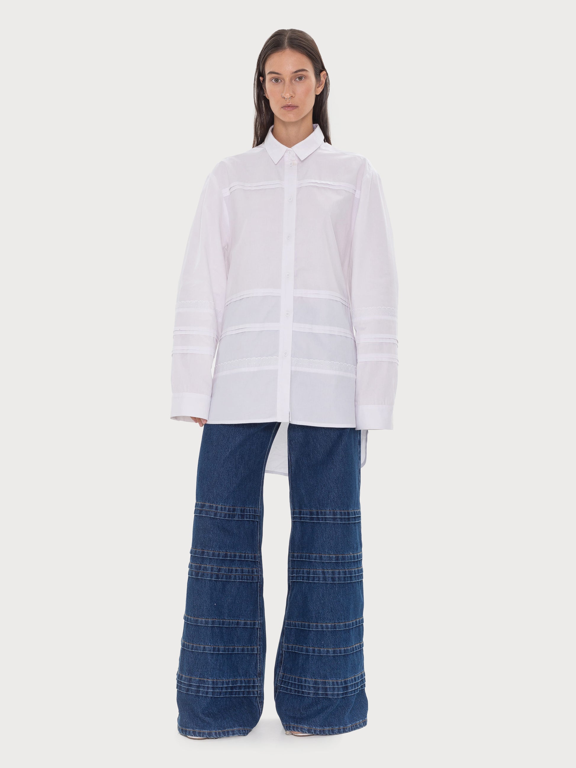 Buy Ladder Quilted Cone Jeans – Bottoms by Ksenia Schnaider | Ethical & Sustainable Fashion