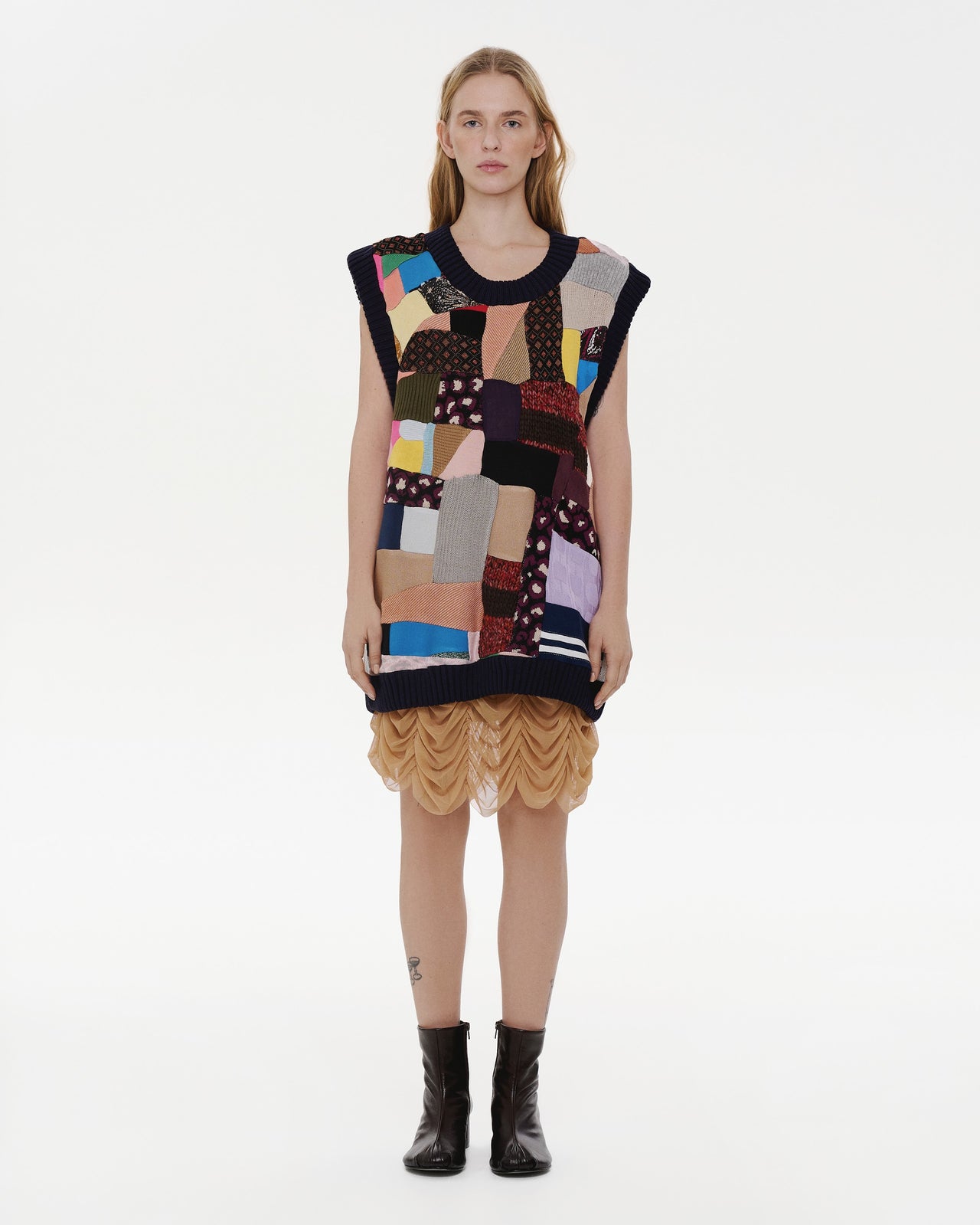 Buy Patchwork Oversized Vest – Tops by Ksenia Schnaider | Ethical & Sustainable Fashion